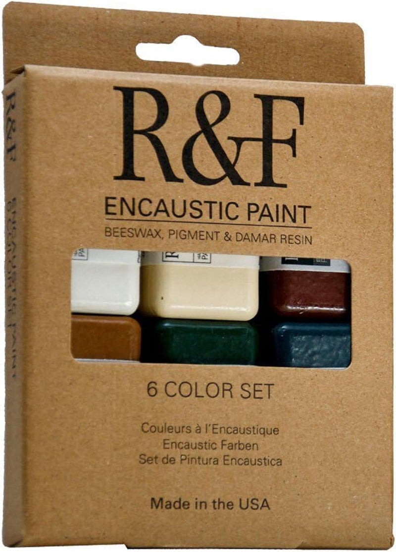 R&F Handmade Paints - Professional Encaustic Paint - Earth Tones, Set of 6 40ml - Image 1